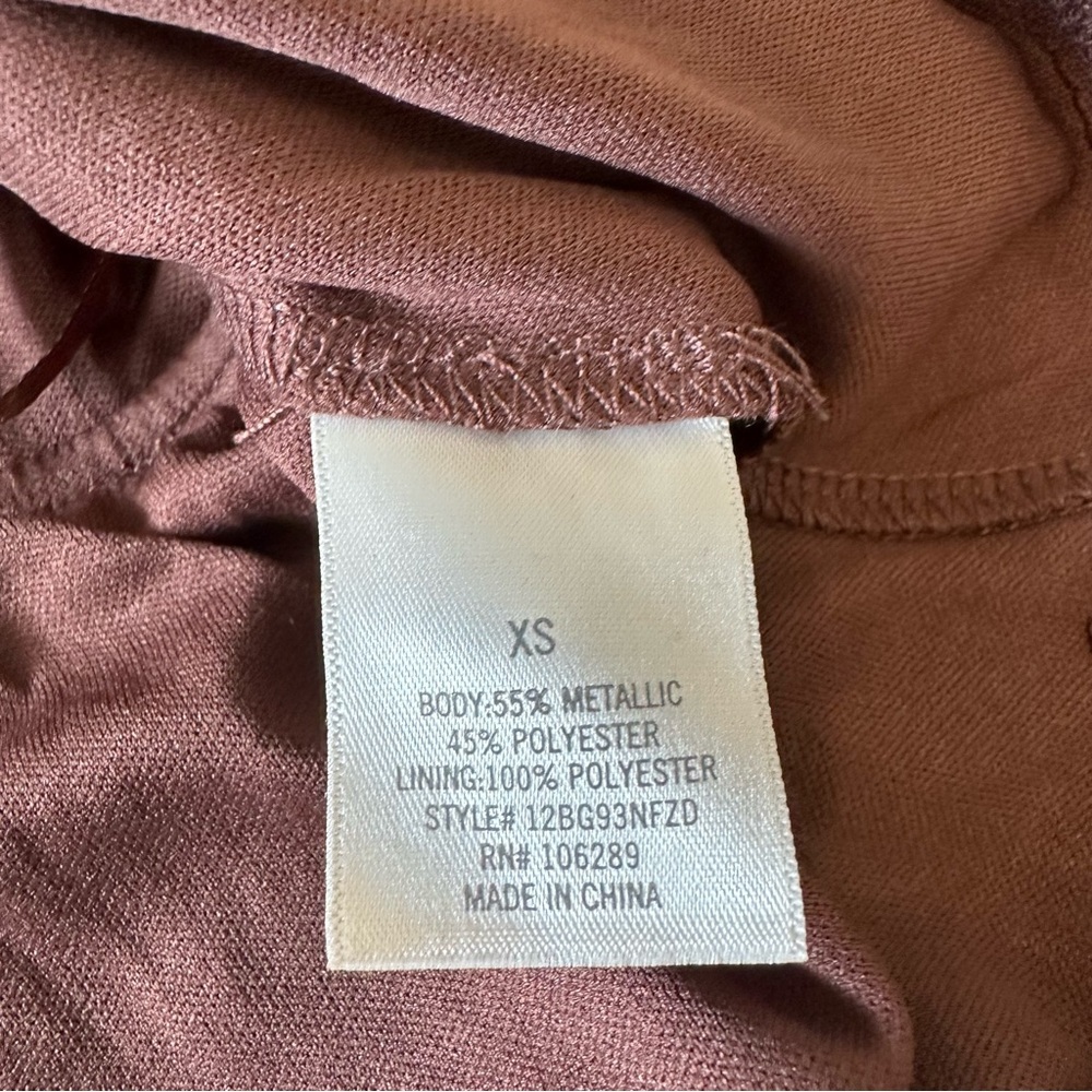 Francesca's Collections Brown Metallic Twist-Peplum Blouse Size S - Picture 12 of 13